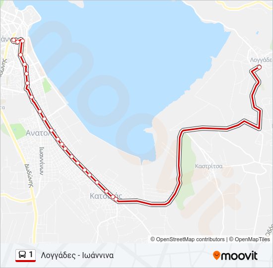 Χάρτης Γραμμής 1 λεωφορείο