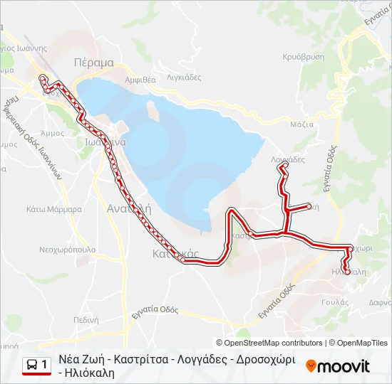 1 Bus Line Map