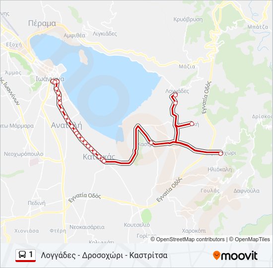 Χάρτης Γραμμής 1 λεωφορείο