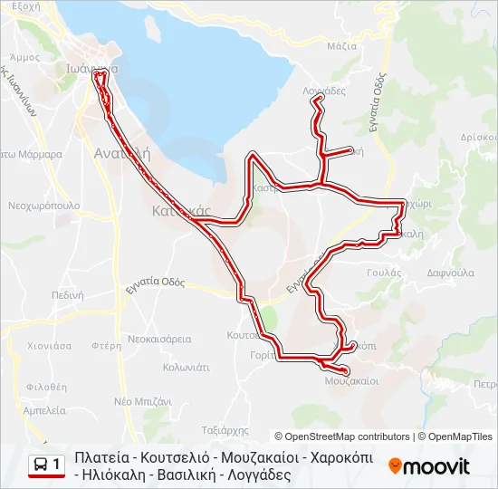 1 Bus Line Map