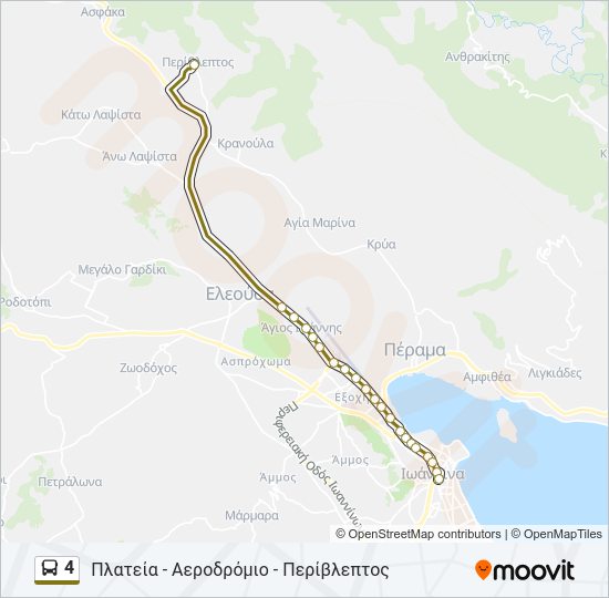Χάρτης Γραμμής 4 λεωφορείο