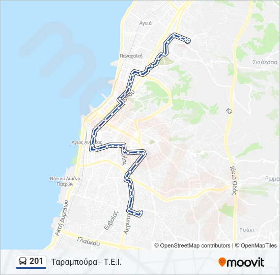 201 Bus Line Map