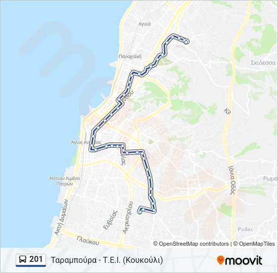 201 Bus Line Map