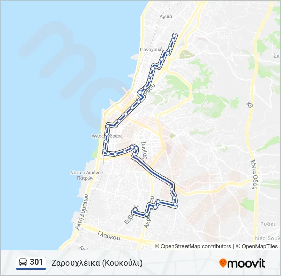 301 Bus Line Map