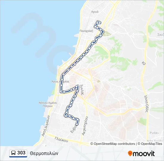 303 Bus Line Map