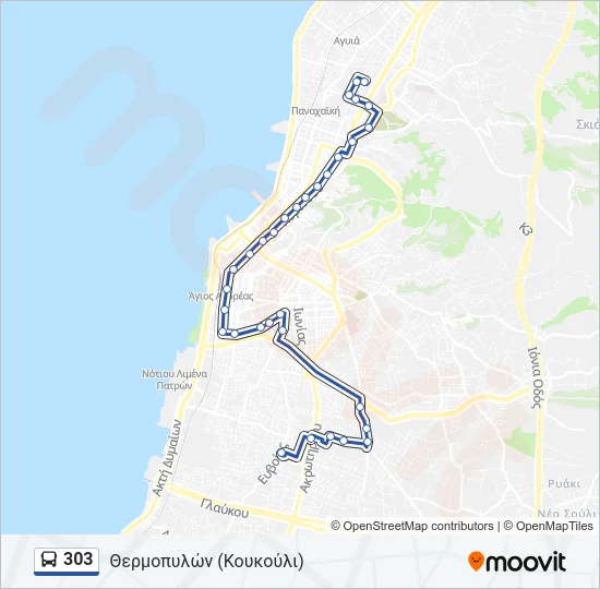 303 Bus Line Map