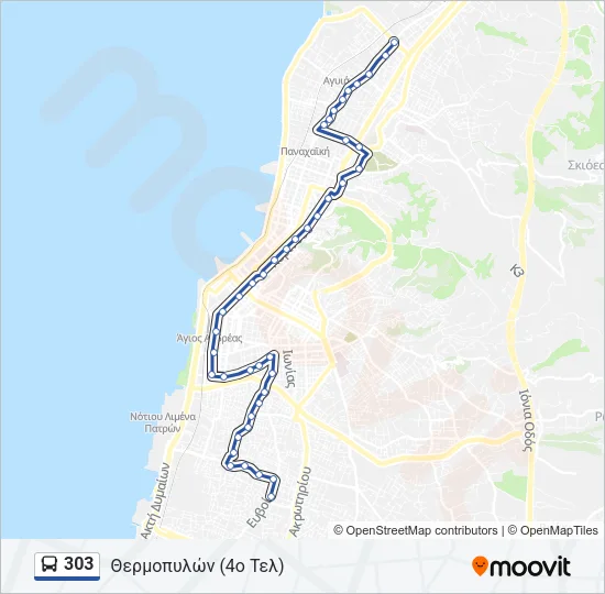303 Bus Line Map