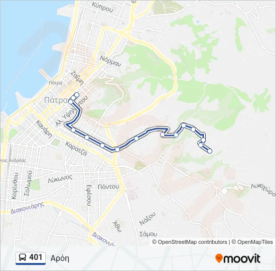 401 Bus Line Map