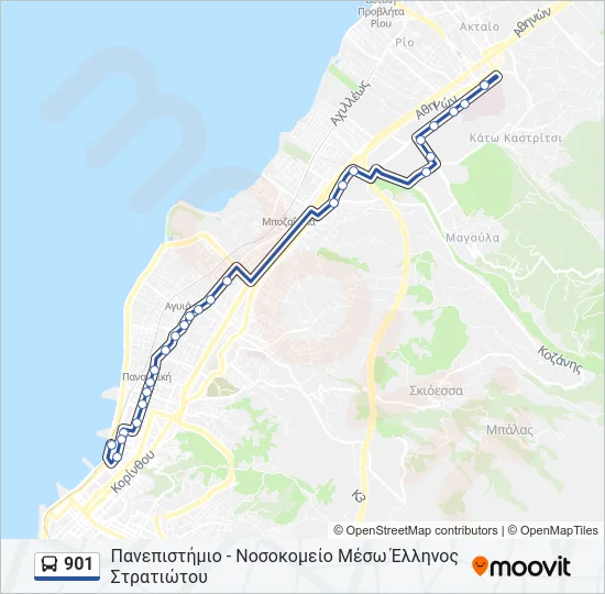 901 Bus Line Map