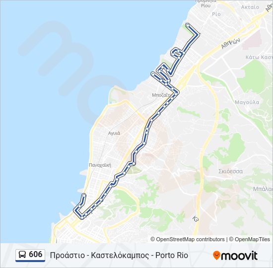 Χάρτης Γραμμής 606 λεωφορείο