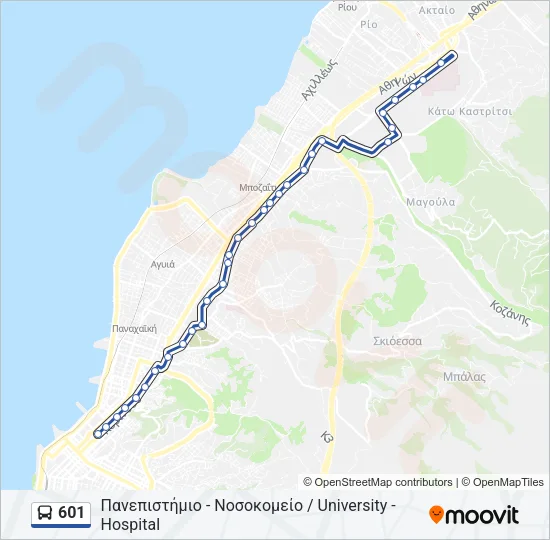 601 Bus Line Map