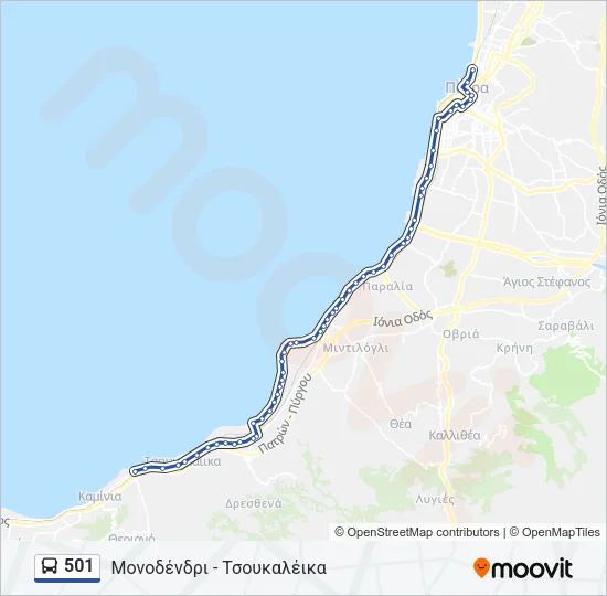 501 Bus Line Map