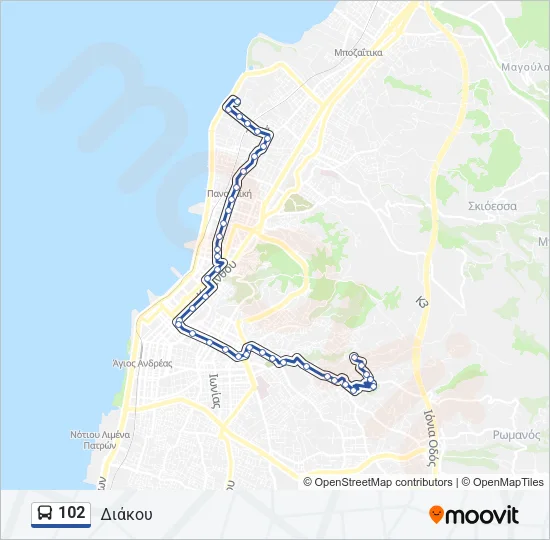 102 Bus Line Map