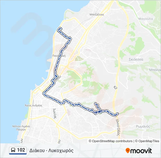 102 Bus Line Map
