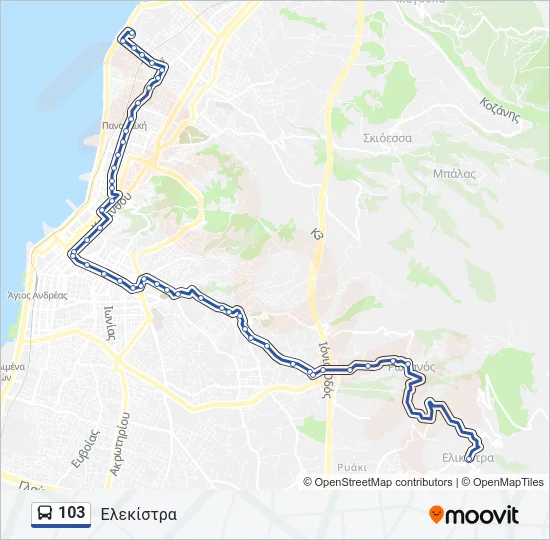 103 Bus Line Map