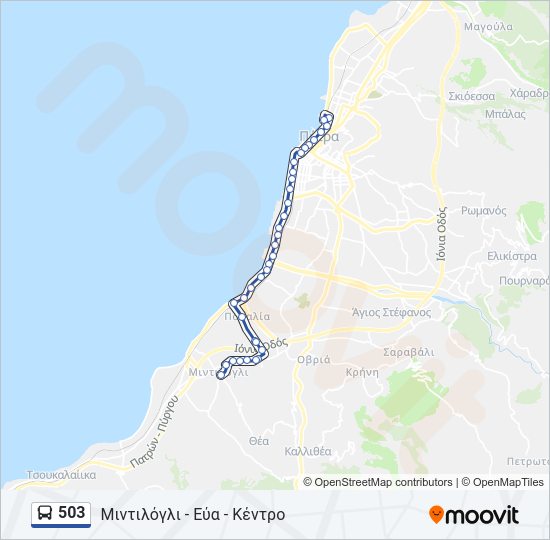 Χάρτης Γραμμής 503 λεωφορείο
