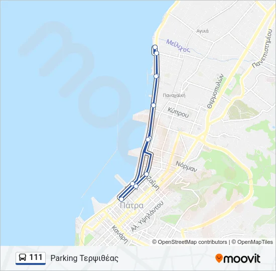 111 Bus Line Map