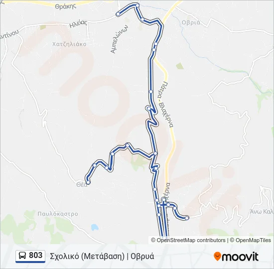 803 Bus Line Map