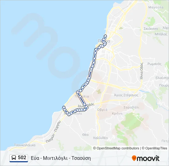 502 Bus Line Map