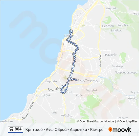 804 Bus Line Map