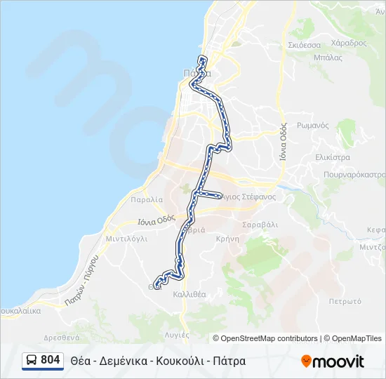 804 Bus Line Map
