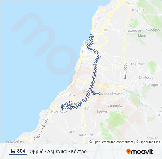 804 Bus Line Map