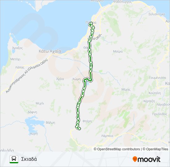 ΠΆΤΡΑ - ΣΚΙΑΔΆ - ΠΆΤΡΑ bus Line Map