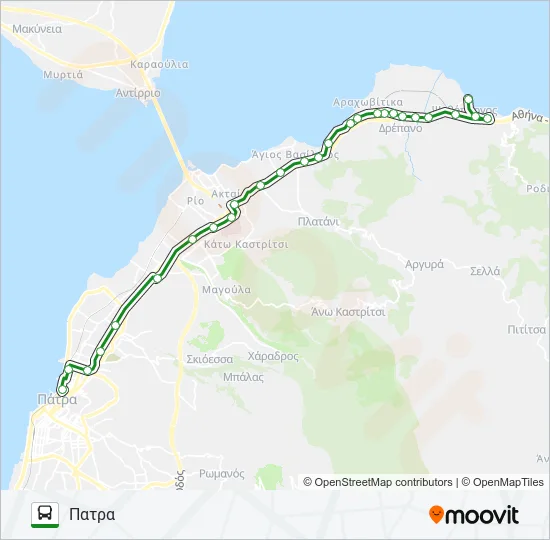ΠΆΤΡΑ - ΨΑΘΌΠΥΡΓΟΣ - ΠΆΤΡΑ Bus Line Map