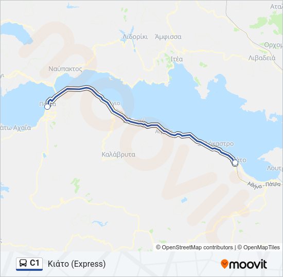 Χάρτης Γραμμής C1 λεωφορείο