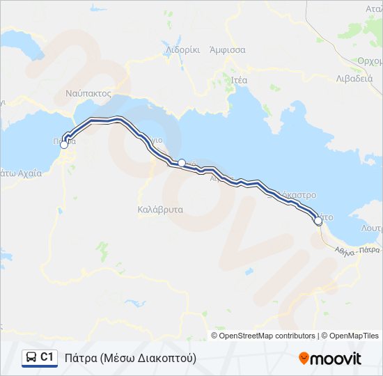 Χάρτης Γραμμής C1 λεωφορείο