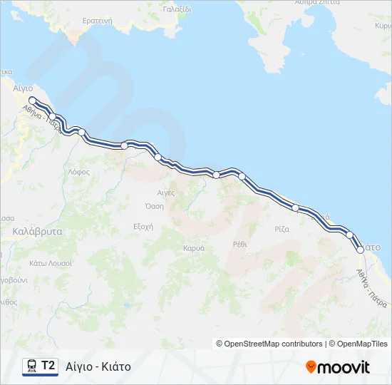 Τ2 Train Line Map