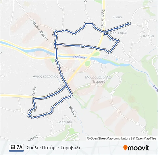7Α Bus Line Map