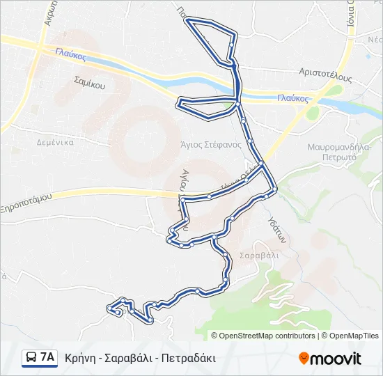 7Α Bus Line Map