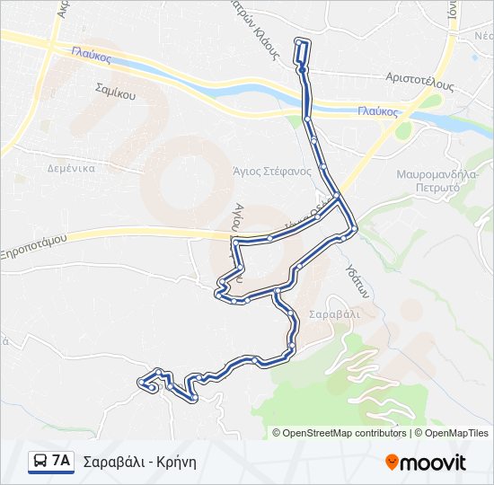 Χάρτης Γραμμής 7Α λεωφορείο
