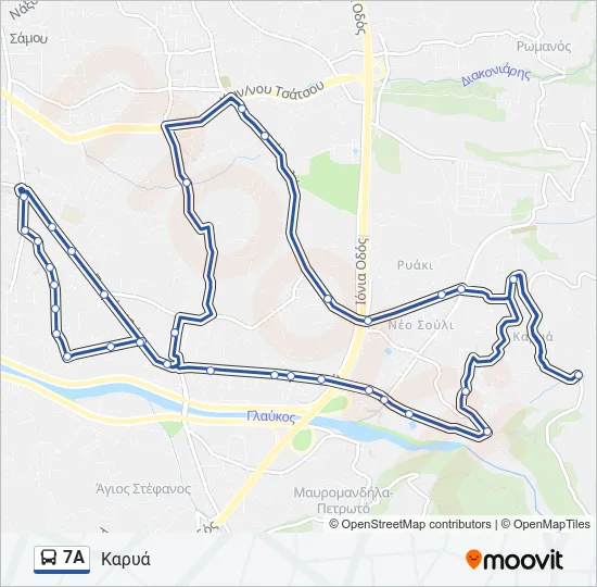 7Α Bus Line Map