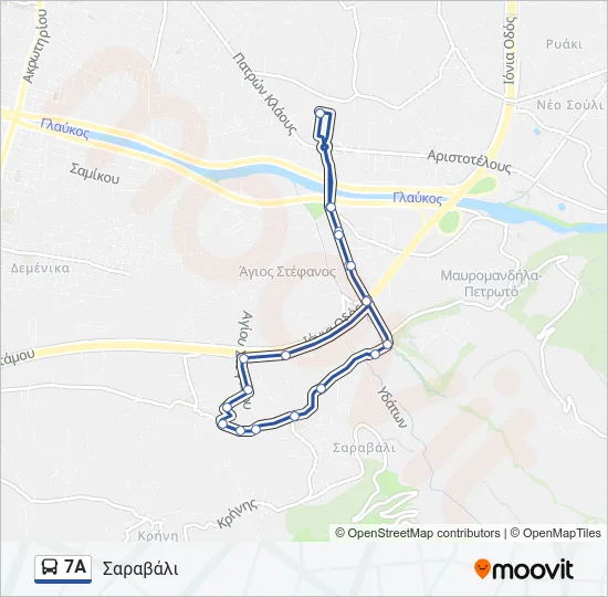 7Α Bus Line Map