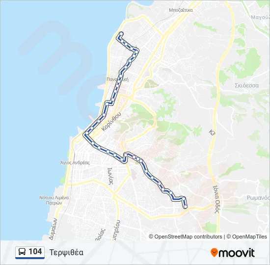104 Bus Line Map