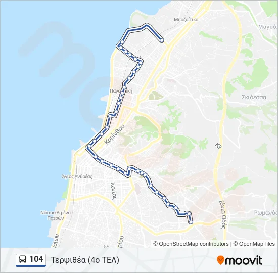 104 Bus Line Map