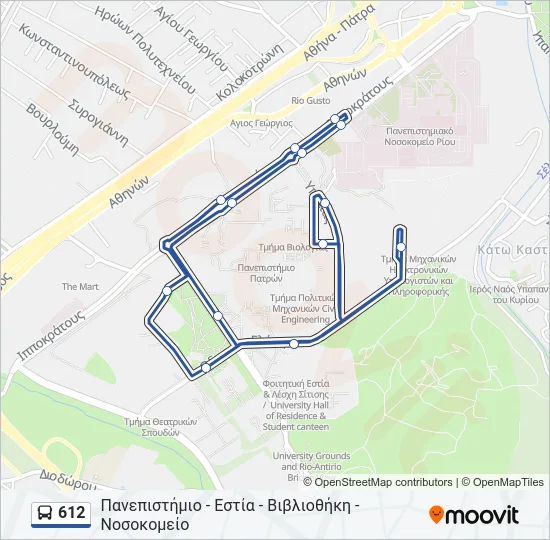 612 Bus Line Map