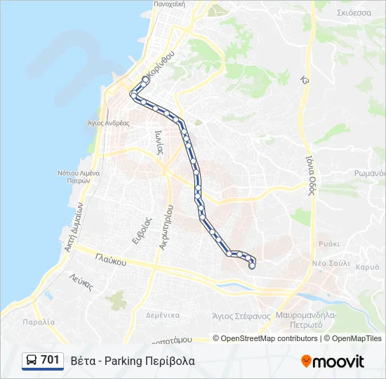 701 Bus Line Map