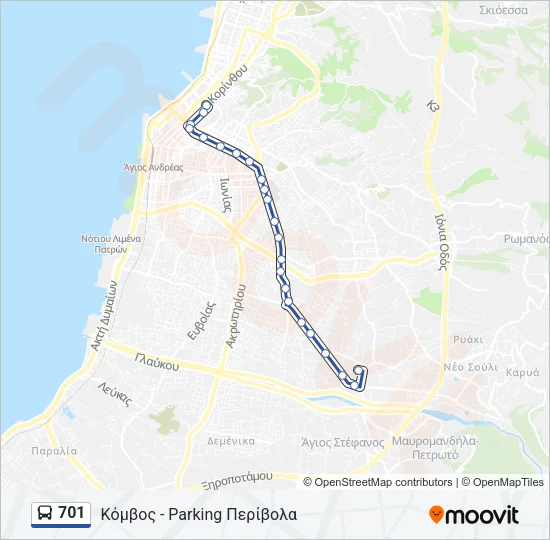 701 Bus Line Map