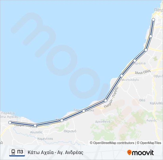 Χάρτης Γραμμής Π3 προαστιακός