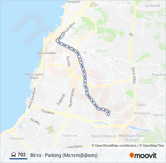 702 Bus Line Map