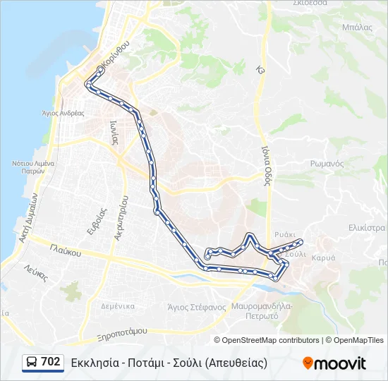 702 Bus Line Map