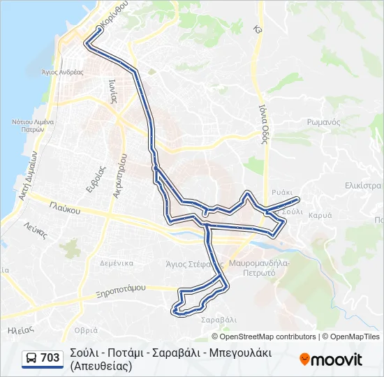 703 Bus Line Map