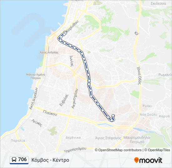 706 Bus Line Map