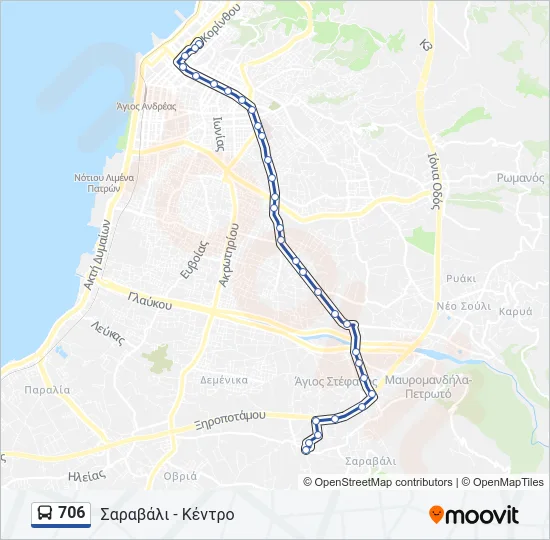 706 Bus Line Map
