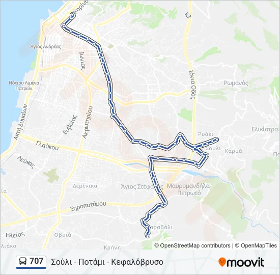 707 Bus Line Map
