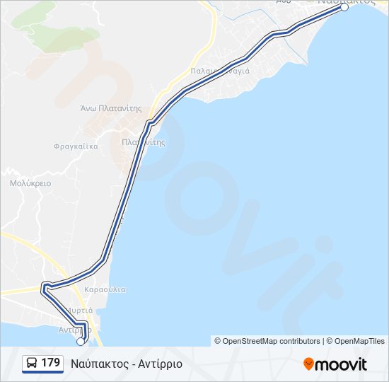 Χάρτης Γραμμής 179 λεωφορείο