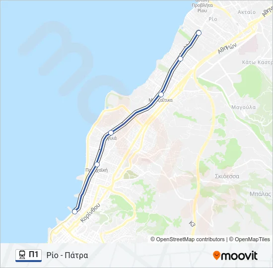 Π1 Train Line Map